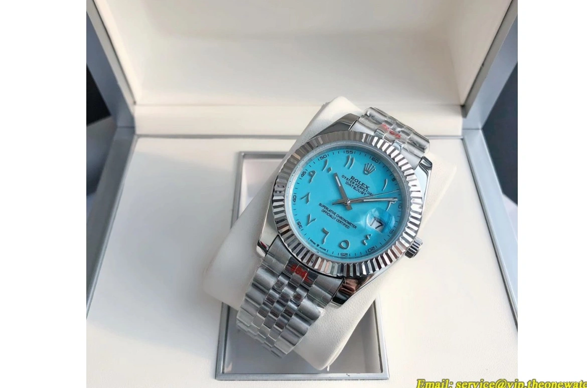 Tiffany 41mm Blue 126334 SS GDF Datejust Flt Jub MY8215 SS Arab 0122